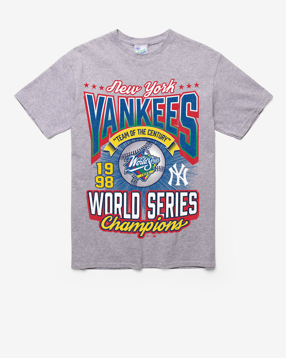 NEW YORK YANKEES COOPERSTOWN WORLD SERIES LOCKER VINTAGE '47 TUBULAR TEE DT ATHLETIC HEATHER