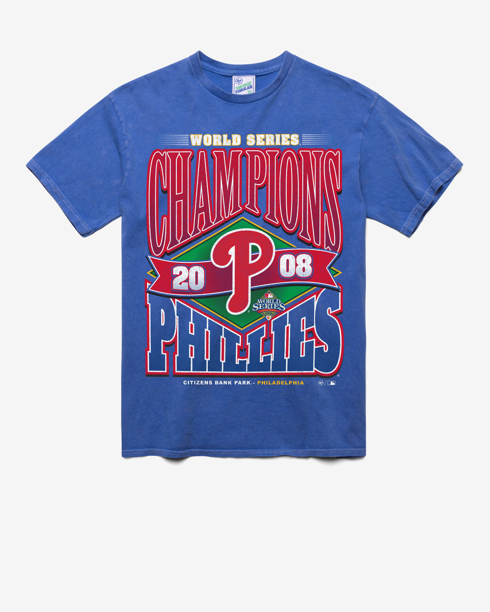 PHILADELPHIA PHILLIES COOPERSTWON WORLD SERIES LOCKER VINTAGE '47 TUBULAR TEE DT CALI BLUE