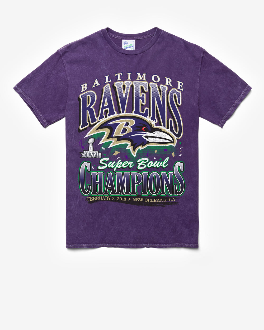 BALTIMORE RAVENS LOCKER VINTAGE '47 TUBULAR TEE DT PURPLE