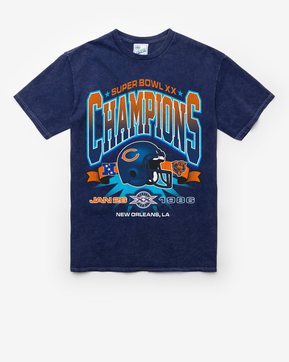 CHICAGO BEARS LOCKER VINTAGE '47 TUBULAR TEE DT NAVY