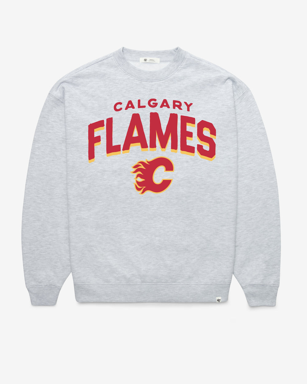 CALGARY FLAMES CAMPUS ARCH CLOUD '47 OVERSIZED CREW WOMENS RELAY GREY