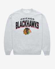 CHICAGO BLACKHAWKS CAMPUS ARCH CLOUD '47 OVERSIZED CREW WOMENS RELAY GREY