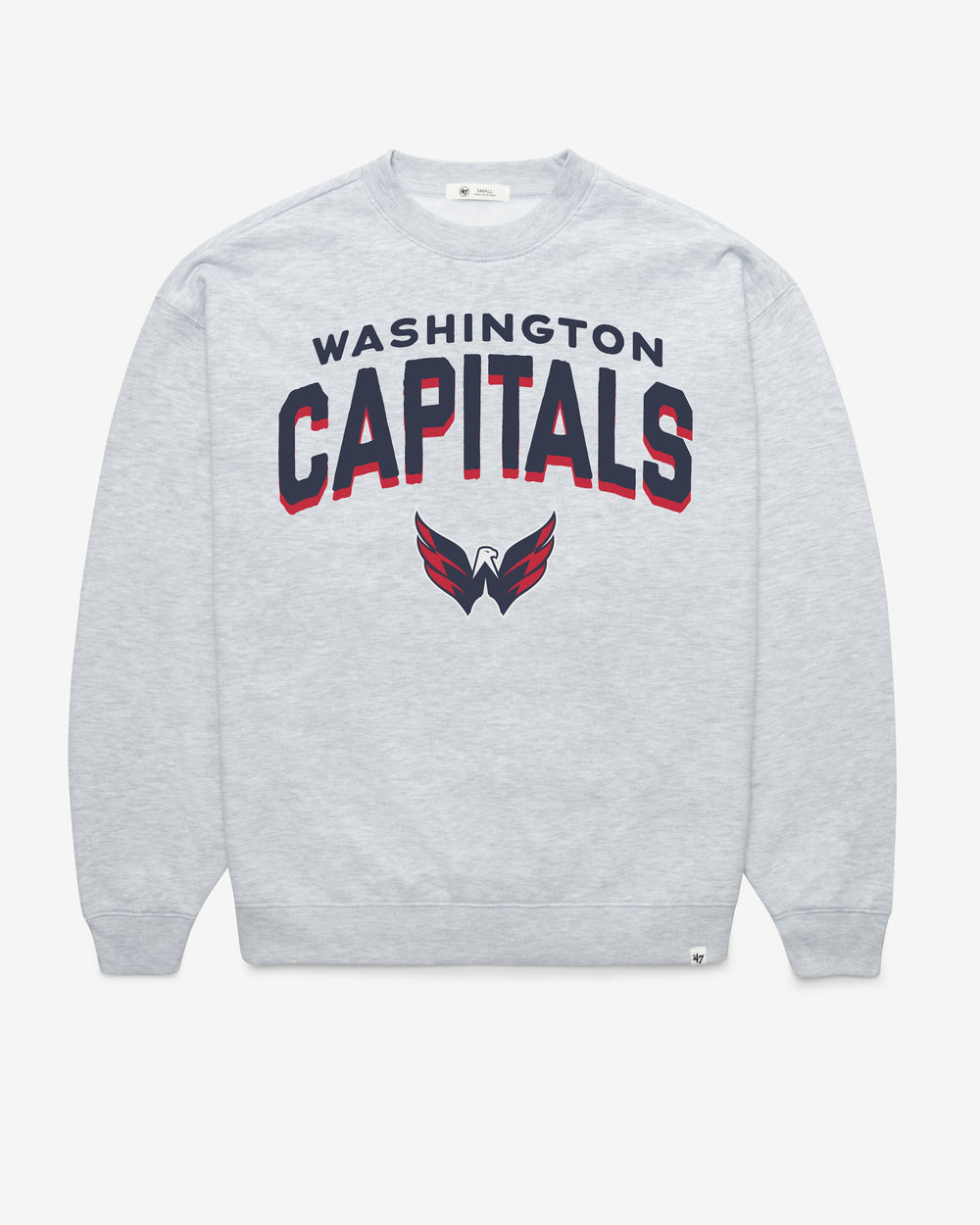 WASHINGTON CAPITALS CAMPUS ARCH CLOUD '47 OVERSIZED CREW WOMENS RELAY GREY