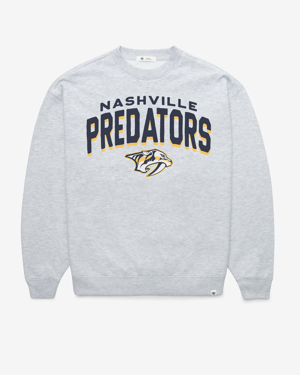 NASHVILLE PREDATORS CAMPUS ARCH CLOUD '47 OVERSIZED CREW WOMENS RELAY GREY