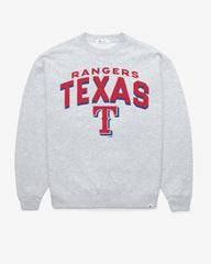 TEXAS RANGERS CAMPUS ARCH CLOUD '47 OVERSIZED CREW WOMENS RELAY GREY