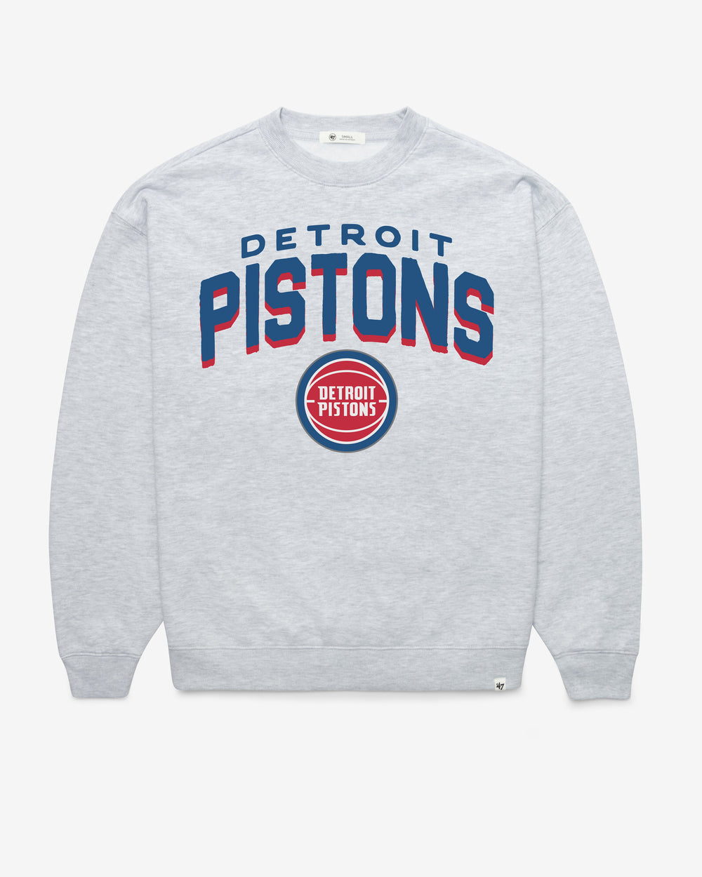 DETROIT PISTONS CAMPUS ARCH CLOUD '47 OVERSIZED CREW WOMENS RELAY GREY