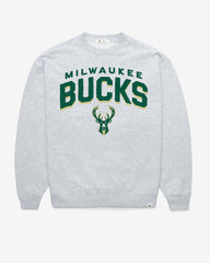 MILWAUKEE BUCKS CAMPUS ARCH CLOUD '47 OVERSIZED CREW WOMENS RELAY GREY