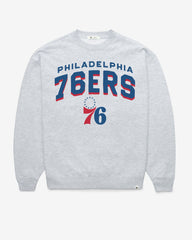 PHILADELPHIA 76ERS CAMPUS ARCH CLOUD '47 OVERSIZED CREW WOMENS RELAY GREY