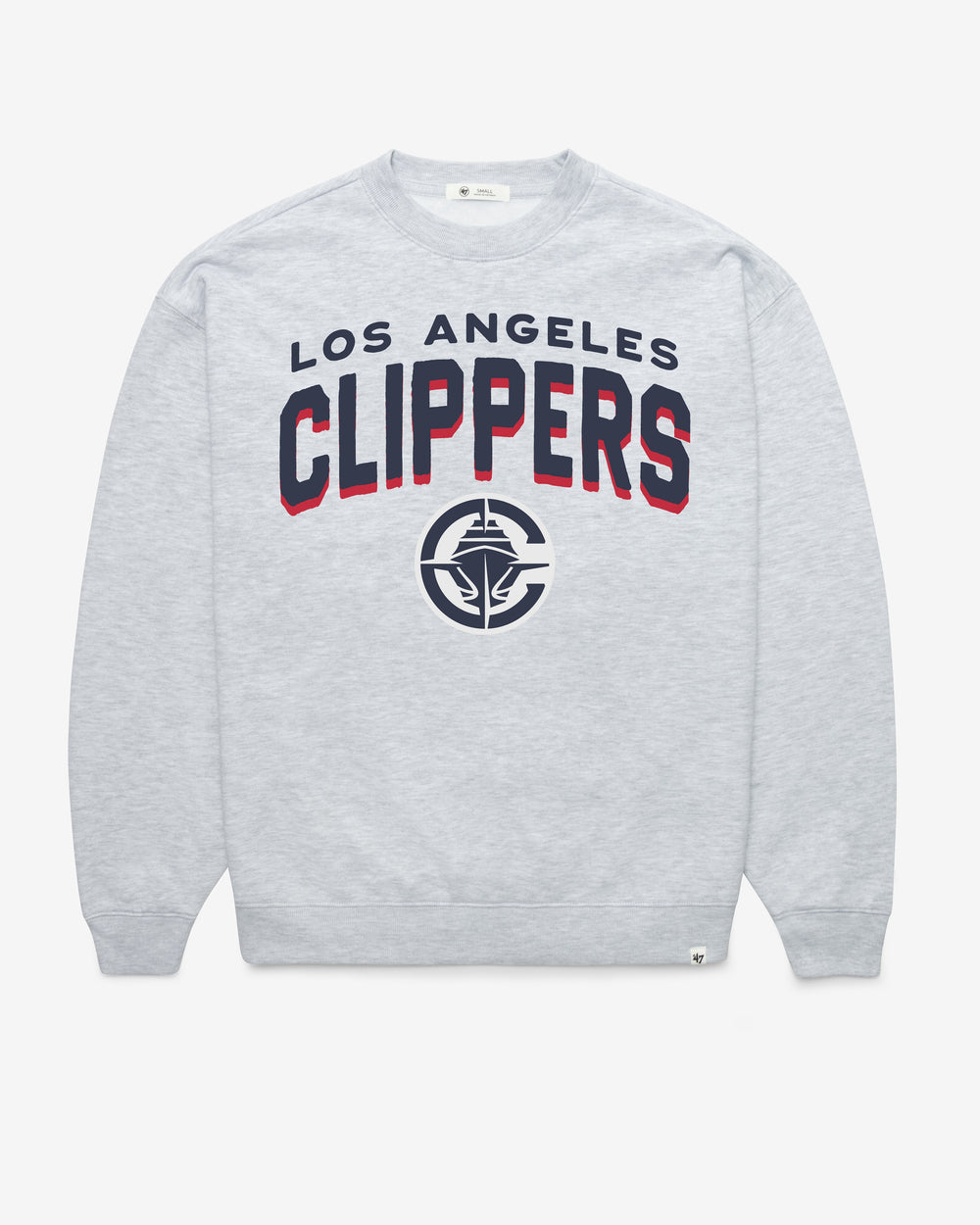 LOS ANGELES CLIPPERS CAMPUS ARCH CLOUD '47 OVERSIZED CREW WOMENS RELAY GREY