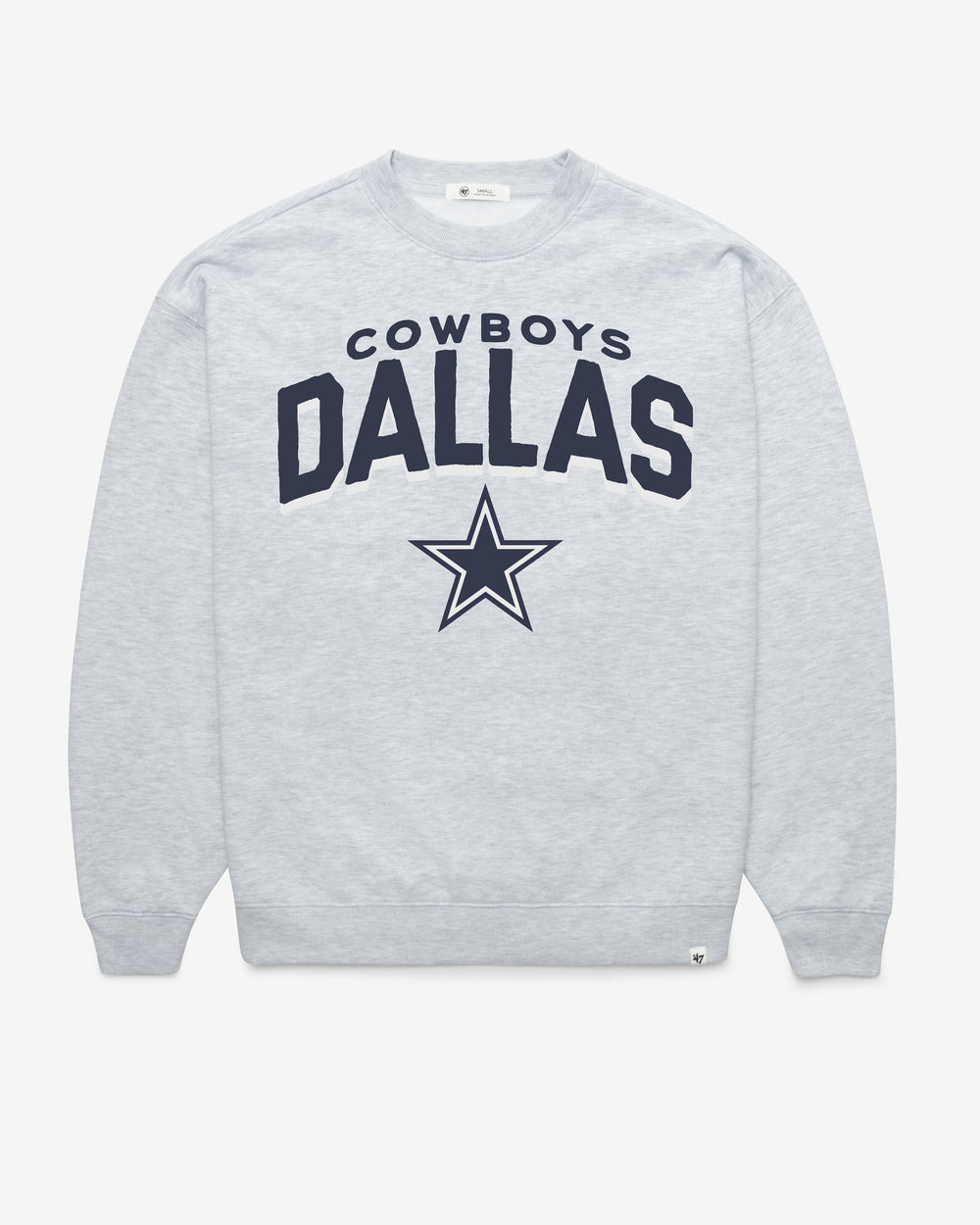 DALLAS COWBOYS CAMPUS ARCH CLOUD '47 OVERSIZED CREW WOMENS RELAY GREY