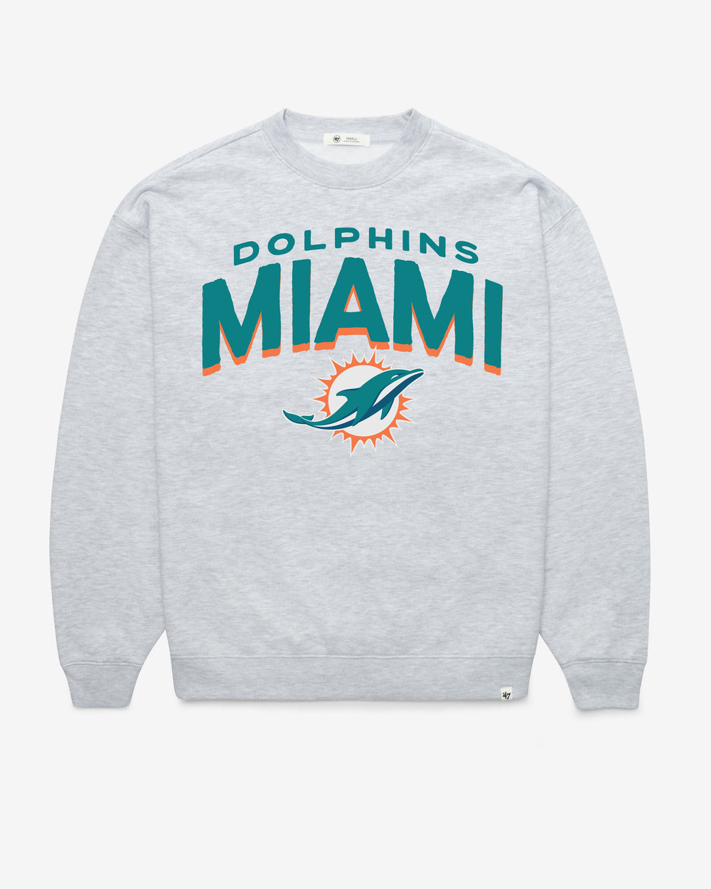 MIAMI DOLPHINS CAMPUS ARCH CLOUD '47 OVERSIZED CREW WOMENS RELAY GREY