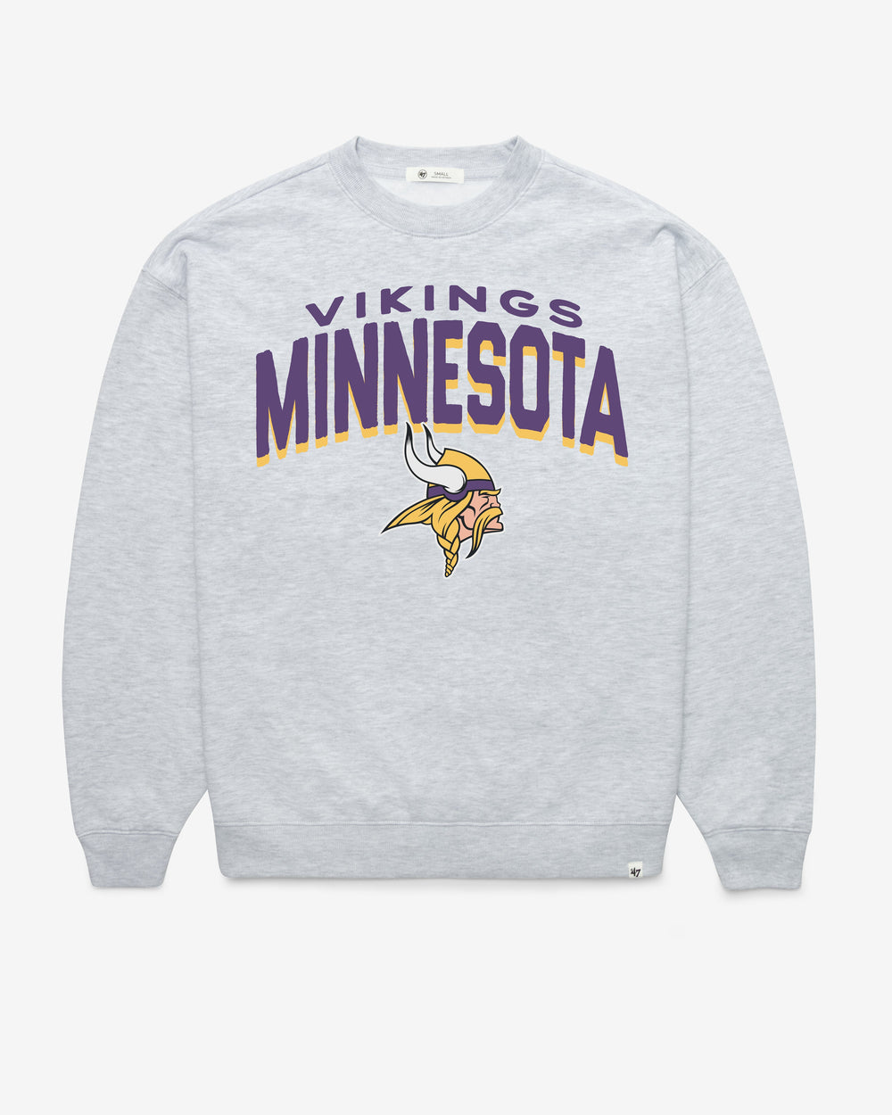 MINNESOTA VIKINGS CAMPUS ARCH CLOUD '47 OVERSIZED CREW WOMENS RELAY GREY