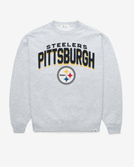 PITTSBURGH STEELERS CAMPUS ARCH CLOUD '47 OVERSIZED CREW WOMENS RELAY GREY