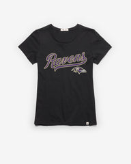 BALTIMORE RAVENS TAIL SWEEP '47 FRANKIE TEE WOMENS FLINT BLACK