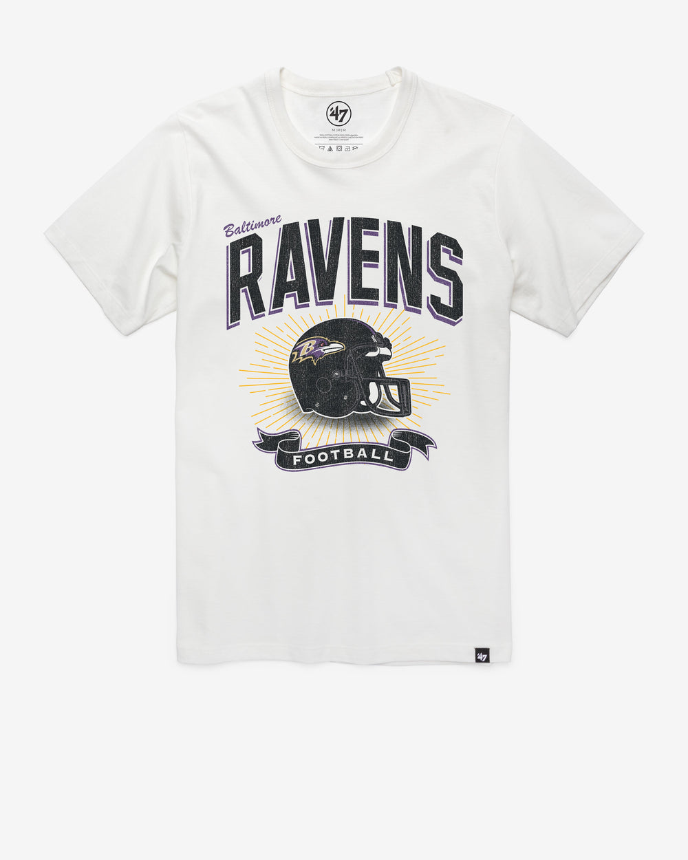 BALTIMORE RAVENS HISTORIC PRIME PLAY '47 FRANKLIN TEE WHITE WASH