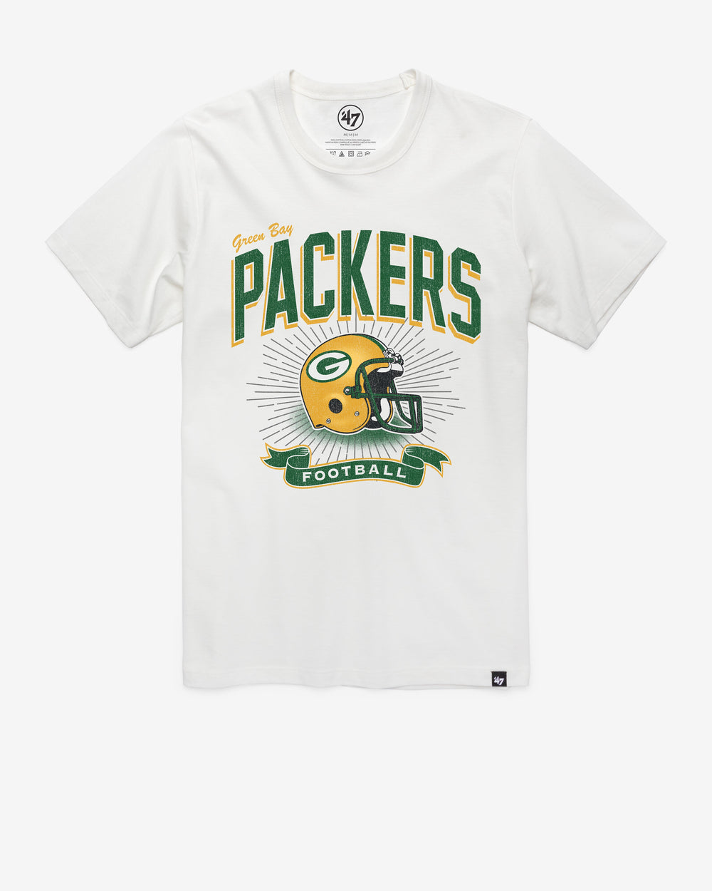 GREEN BAY PACKERS HISTORIC PRIME PLAY '47 FRANKLIN TEE WHITE WASH