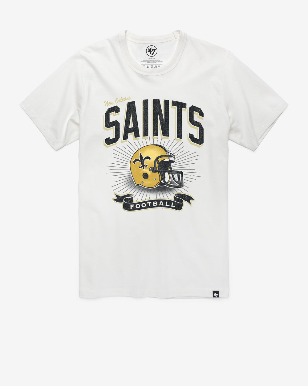 NEW ORLEANS SAINTS HISTORIC PRIME PLAY '47 FRANKLIN TEE WHITE WASH