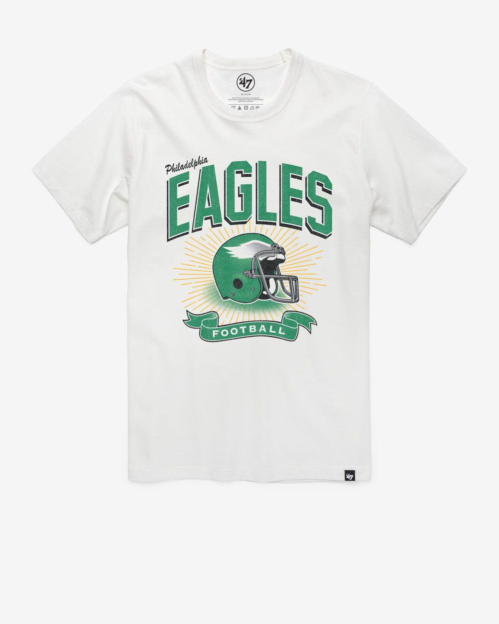 PHILADELPHIA EAGLES HISTORIC PRIME PLAY '47 FRANKLIN TEE WHITE WASH