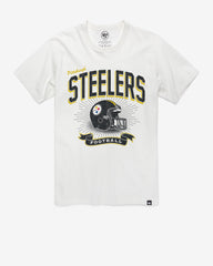 PITTSBURGH STEELERS HISTORIC PRIME '47 PLAY FRANKLIN TEE WHITE WASH