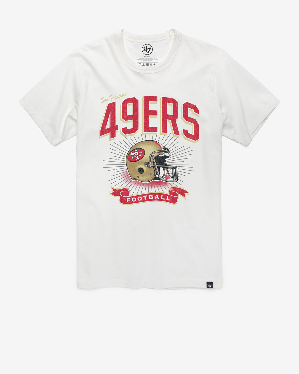 SAN FRANCISCO 49ERS HISTORIC PRIME '47 PLAY FRANKLIN TEE WHITE WASH