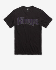 SACRAMENTO KINGS HARDWOOD CLASSICS GRIT WORDMARK '47 SCRUM TEE JET BLACK