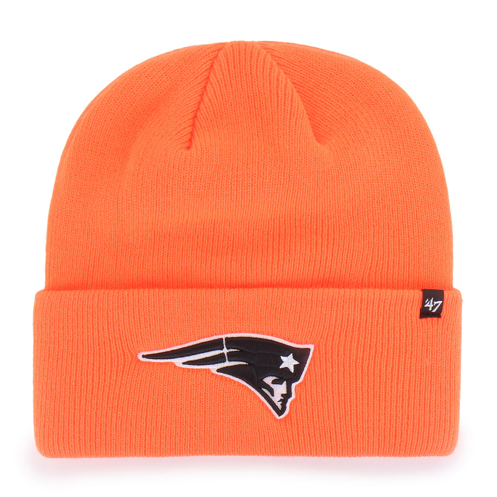NEW ENGLAND PATRIOTS HUNTER '47 CUFF KNIT NEON ORANGE