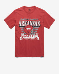 ARKANSAS RAZORBACKS STRIPE SPLASH '47 FRANKLIN TEE MISSION RED
