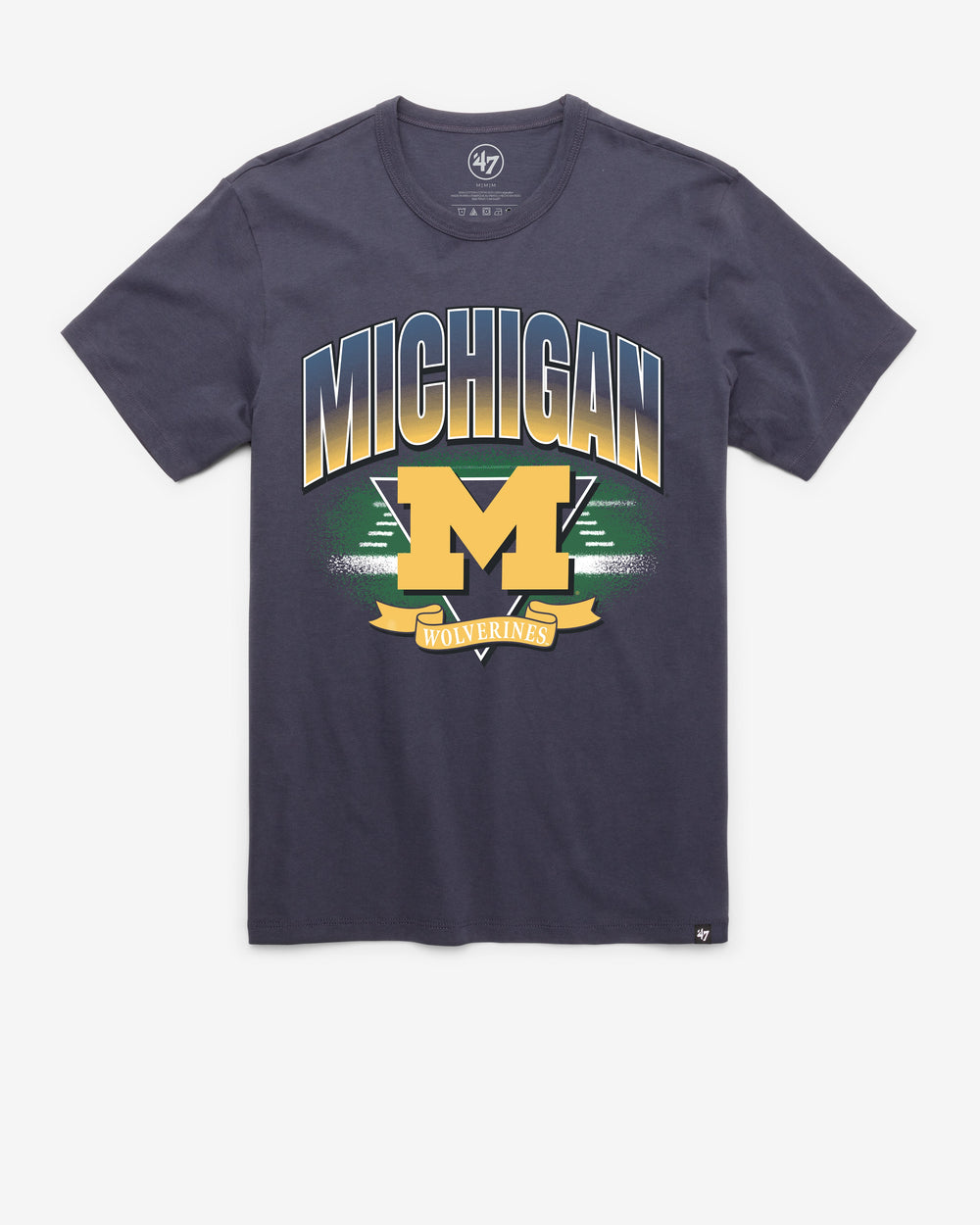 MICHIGAN WOLVERINES ARENA FADE '47 FRANKLIN TEE ATLAS BLUE