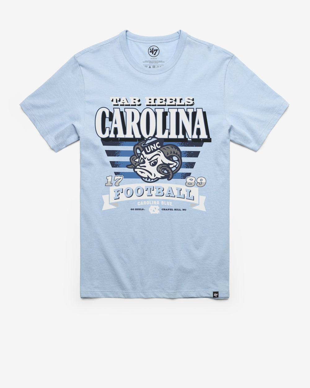 NORTH CAROLINA TAR HEELS UNC STRIPE SPLASH '47 FRANKLIN TEE GULF BLUE