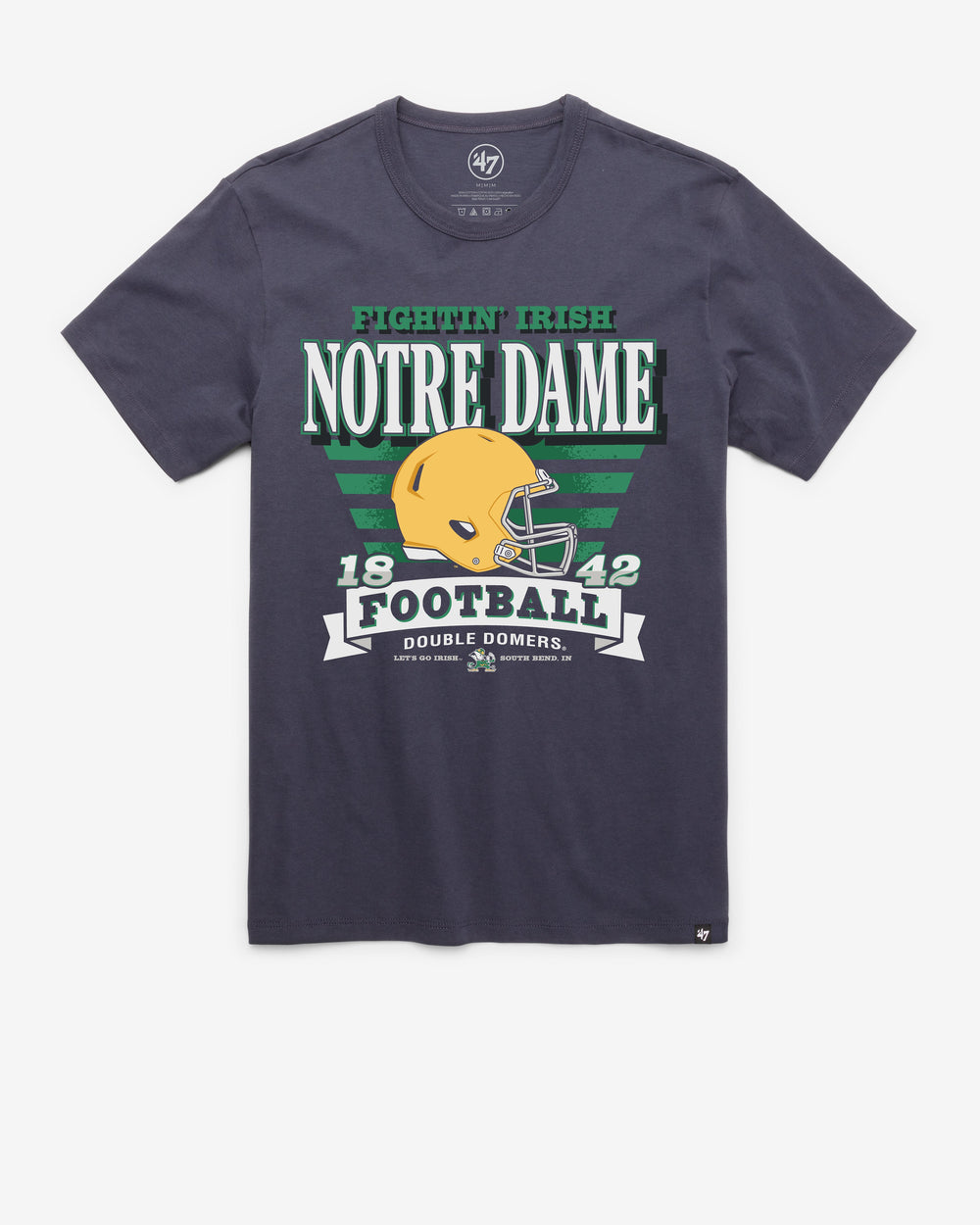 NOTRE DAME FIGHTIN IRISH STRIPE SPLASH '47 FRANKLIN TEE ATLAS BLUE