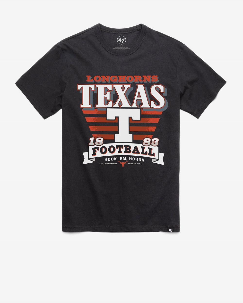 TEXAS LONGHORNS STRIPE SPLASH '47 FRANKLIN TEE FLINT BLACK