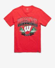 WISCONSIN BADGERS ARENA FADE '47 FRANKLIN TEE RACER RED