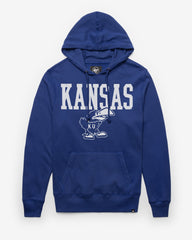KANSAS JAYHAWKS VINTAGE STRAIGHT BLOCK '47 HEADLINE HOOD ROYAL