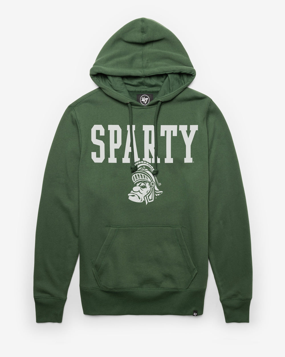 MICHIGAN STATE SPARTANS VINTAGE STRAIGHT BLOCK '47 HEADLINE HOOD DARK GREEN