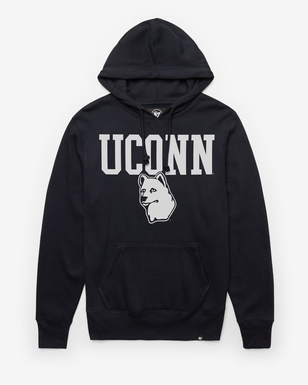 CONNECTICUT HUSKIES UCONN VINTAGE STRAIGHT BLOCK '47 HEADLINE HOOD FALL NAVY