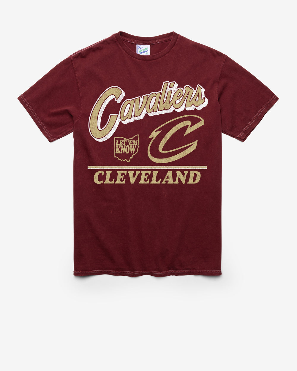 CLEVELAND CAVALIERS FLY BY VINTAGE '47 TUBULAR TEE DT GARNET