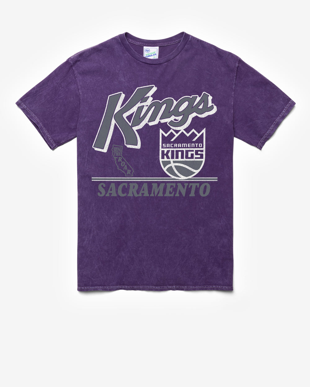 SACRAMENTO KINGS FLY BY VINTAGE '47 TUBULAR TEE DT PURPLE