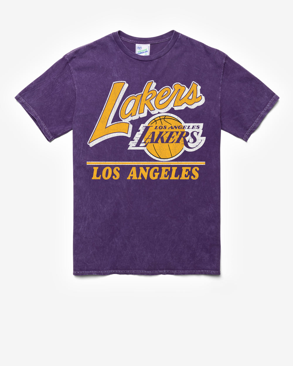LOS ANGELES LAKERS FLY BY VINTAGE '47 TUBULAR TEE DT PURPLE