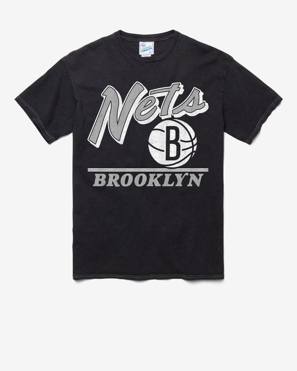BROOKLYN NETS FLY BY VINTAGE '47 TUBULAR TEE DT BLACK