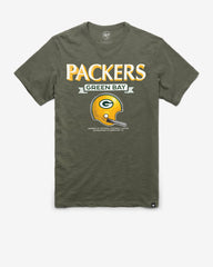 GREEN BAY PACKERS HISTORIC LONG HAUL '47 SCRUM TEE BOTTLE GREEN
