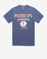 NEW ENGLAND PATRIOTS HISTORIC LONG HAUL '47 SCRUM TEE BLEACHER BLUE
