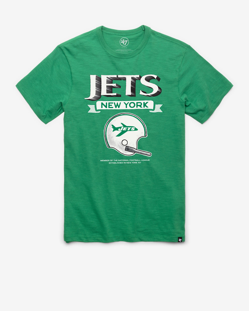NEW YORK JETS HISTORIC LONG HAUL '47 SCRUM TEE KELLY