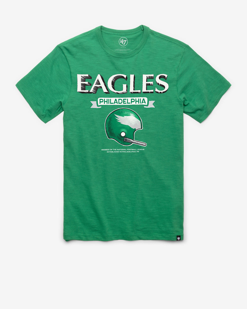 PHILADELPHIA EAGLES HISTORIC LONG HAUL '47 SCRUM TEE KELLY