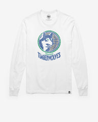 MINNESOTA TIMBERWOLVES HARDWOOD CLASSICS PREMIER '47 FRANKLIN LONG SLEEVE TEE WHITE WASH