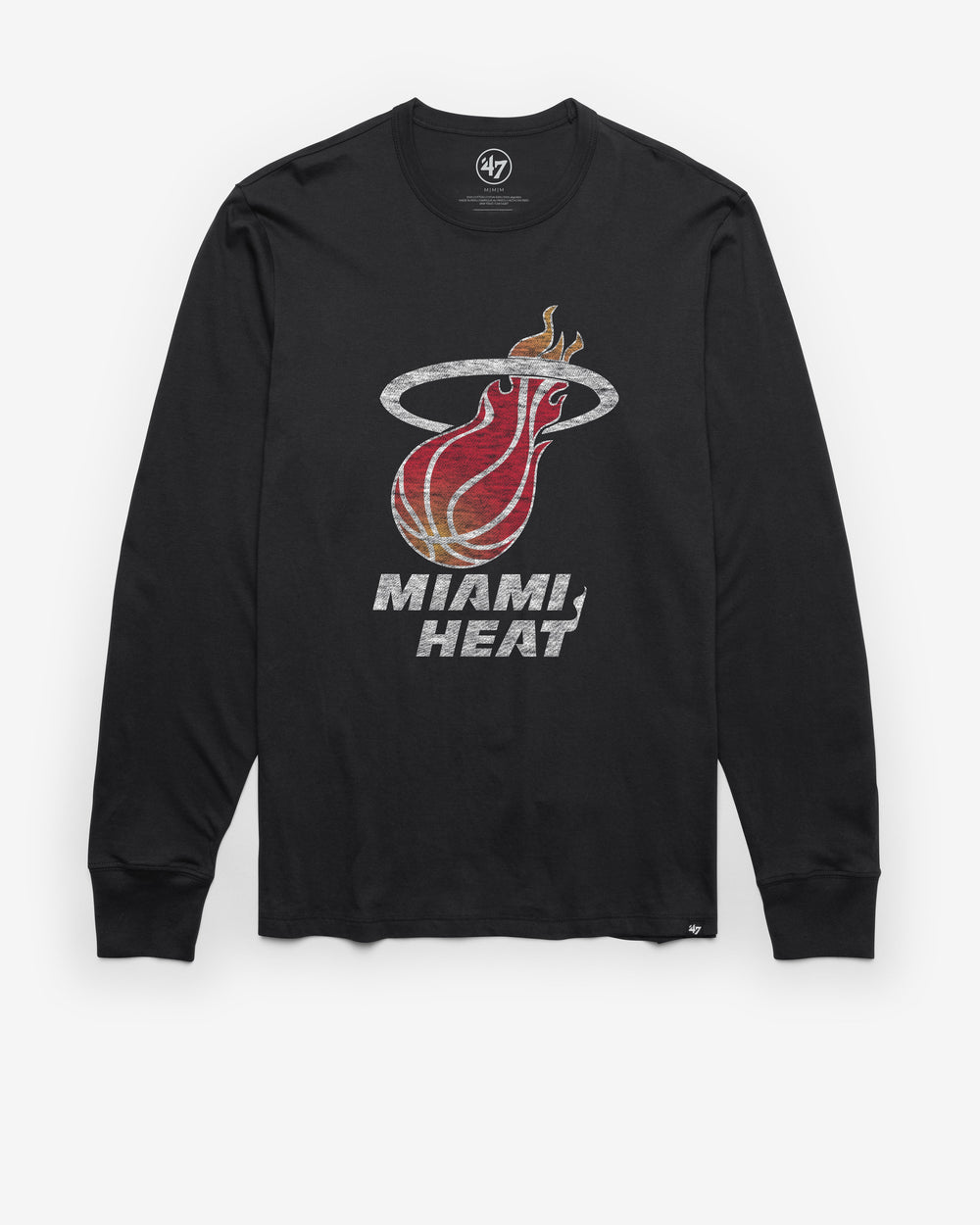 MIAMI HEAT HARDWOOD CLASSICS PREMIER '47 FRANKLIN LONG SLEEVE TEE FLINT BLACK