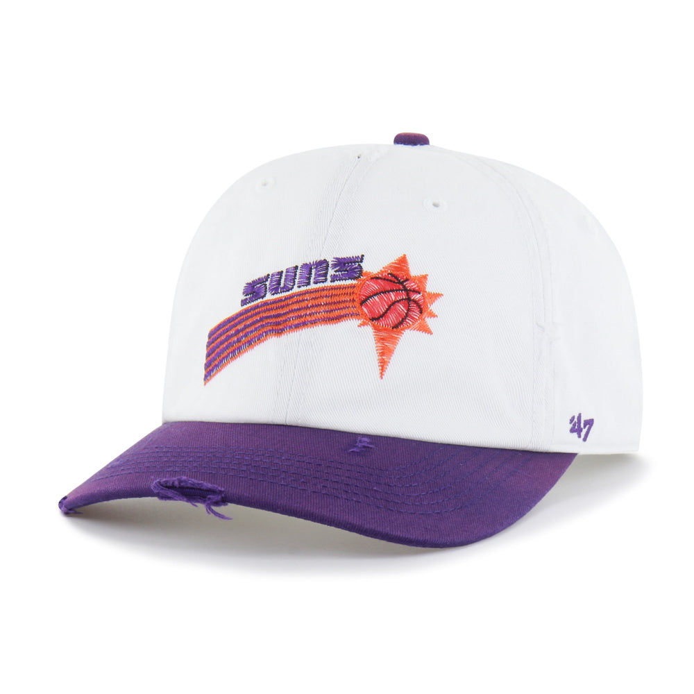 PHOENIX SUNS HARDWOOD CLASSICS WORN SCRIPT '47 CLEAN UP MF MID FIT WHITE