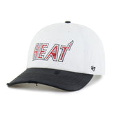 MIAMI HEAT HARDWOOD CLASSICS WORN SCRIPT '47 CLEAN UP MF MID FIT WHITE