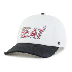 MIAMI HEAT HARDWOOD CLASSICS WORN SCRIPT '47 CLEAN UP MF MID FIT WHITE