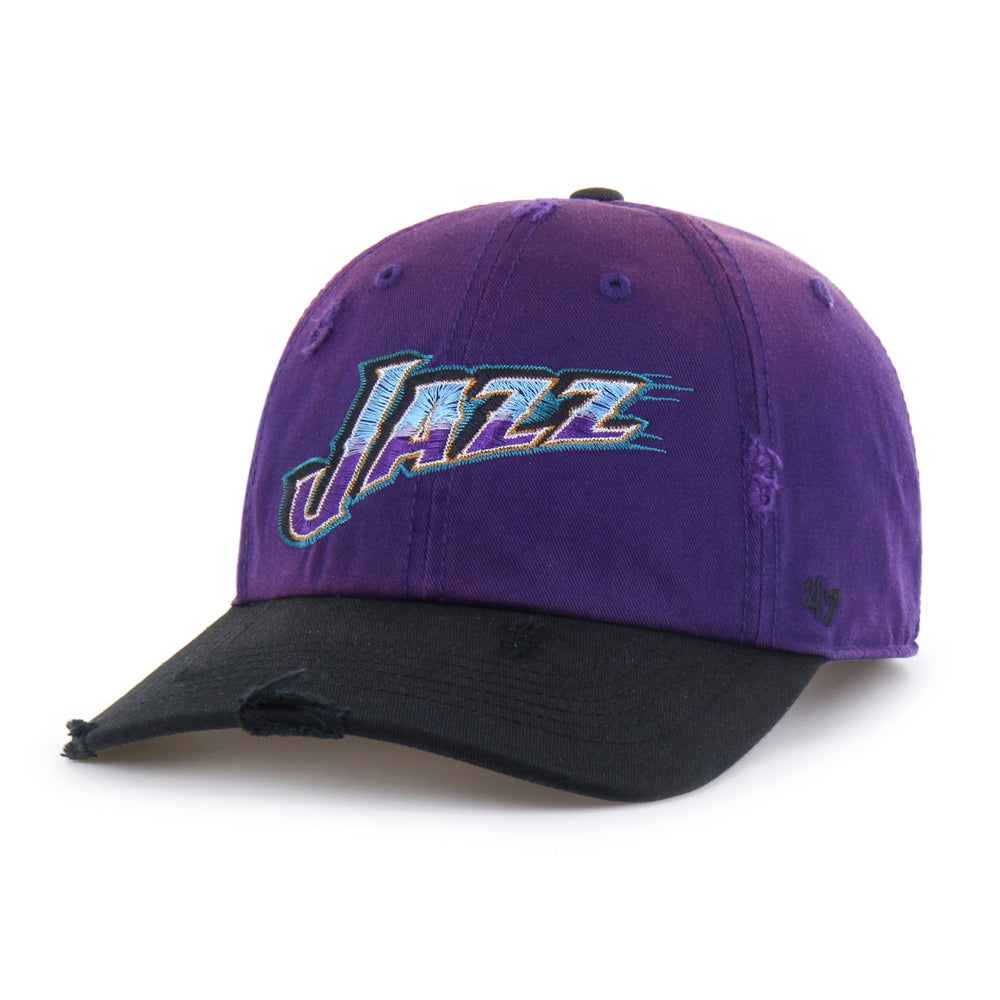 UTAH JAZZ HARDWOOD CLASSICS WORN SCRIPT '47 CLEAN UP MF MID FIT PURPLE