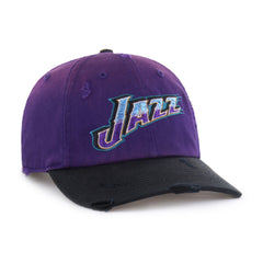 UTAH JAZZ HARDWOOD CLASSICS WORN SCRIPT '47 CLEAN UP MF MID FIT PURPLE